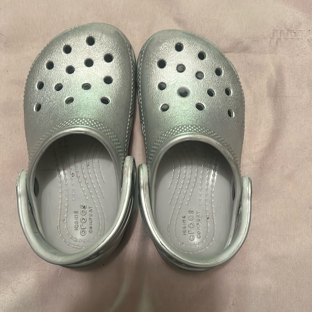 COPY - Kids silver crocs